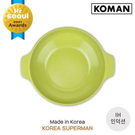 [KOMAN] OliveGreen IH Ceramic Coated Dual-Handle Wok 28cm - Induction Nonstick Cookware Frying Pan - Made in Korea